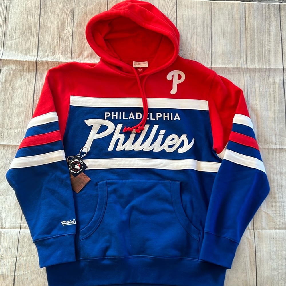 Michell & Ness Philadelphia Phillies Head Coach Fleece Pullover Hoodie